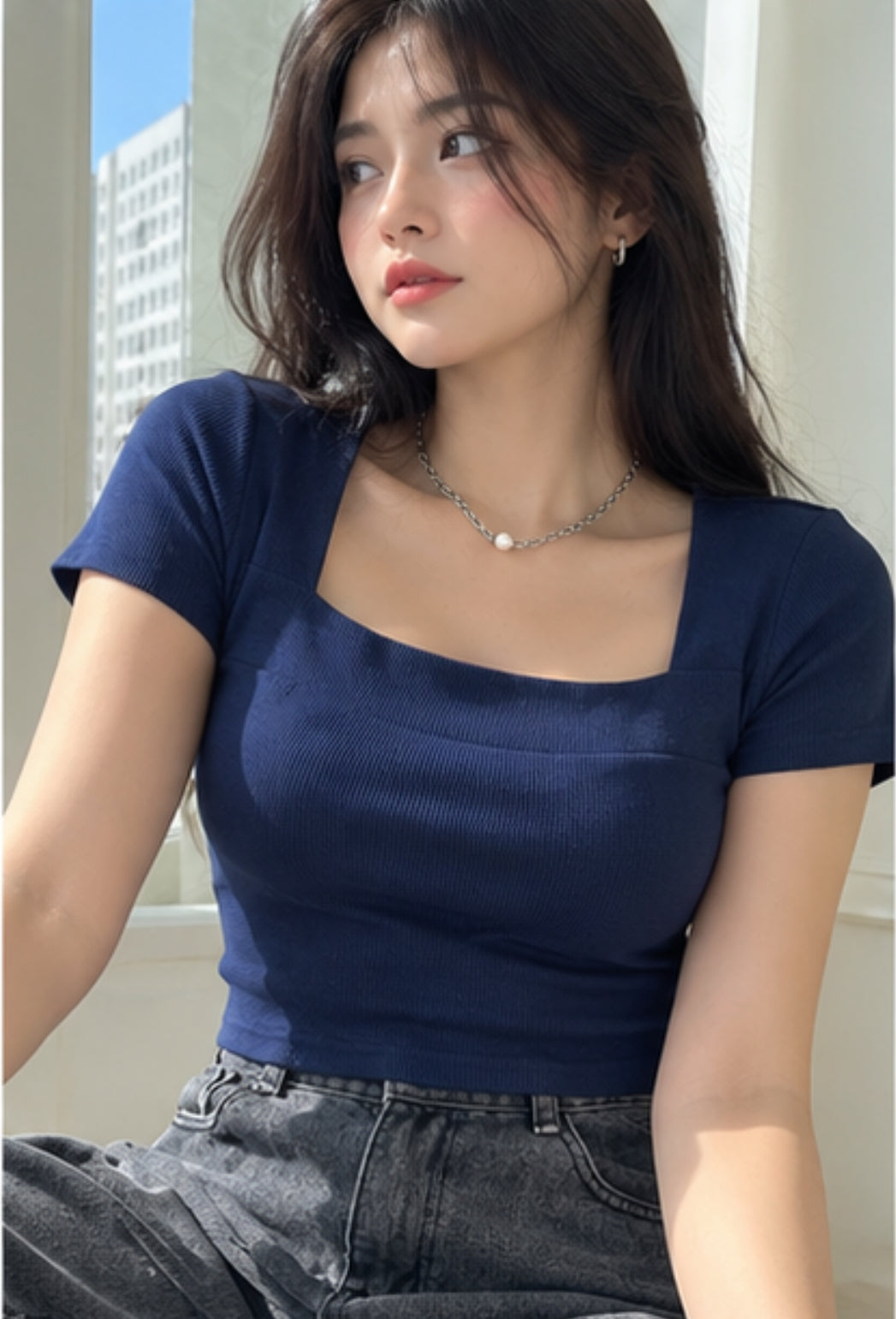Premium Square Neck RIB Tops