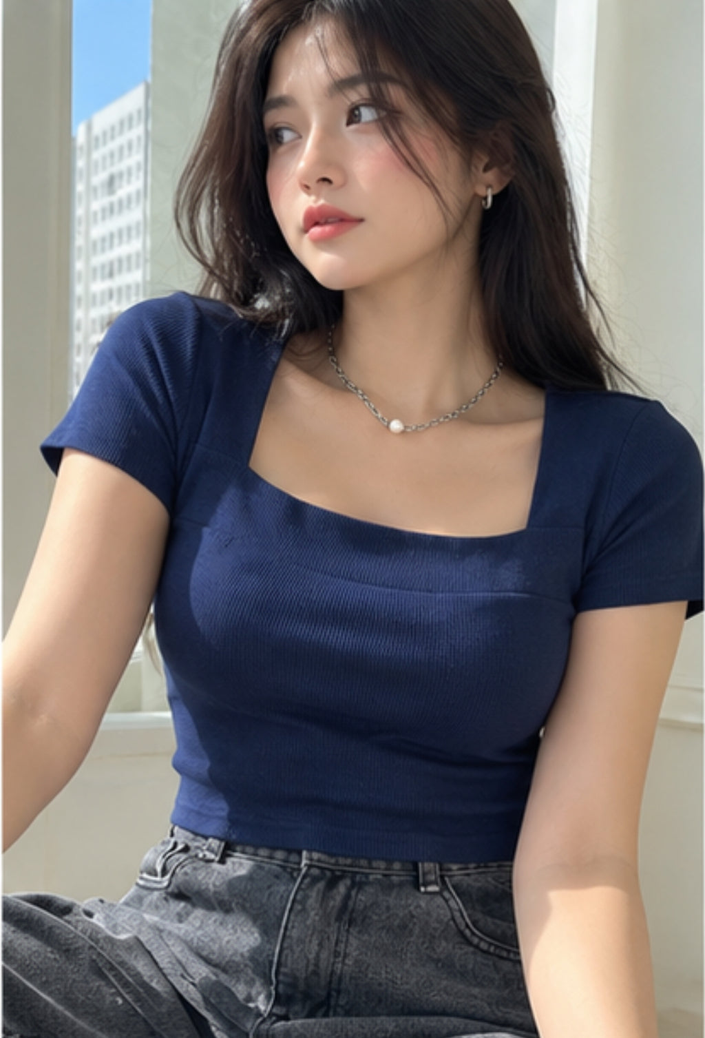 Premium Square Neck RIB Tops