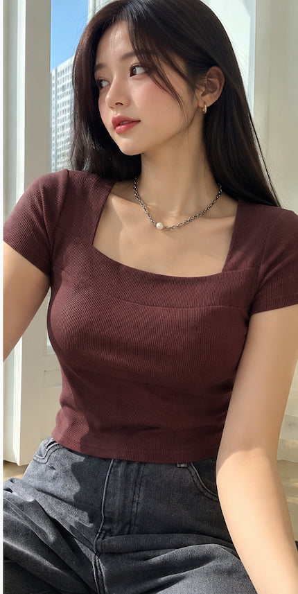 Premium Square Neck RIB Tops