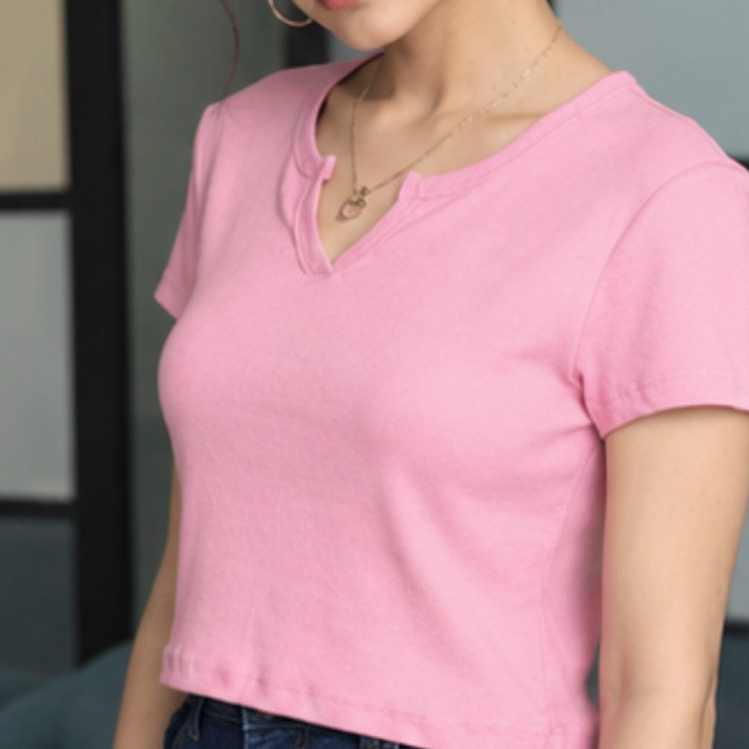 Ladies Premium Crop Tops V Neck.