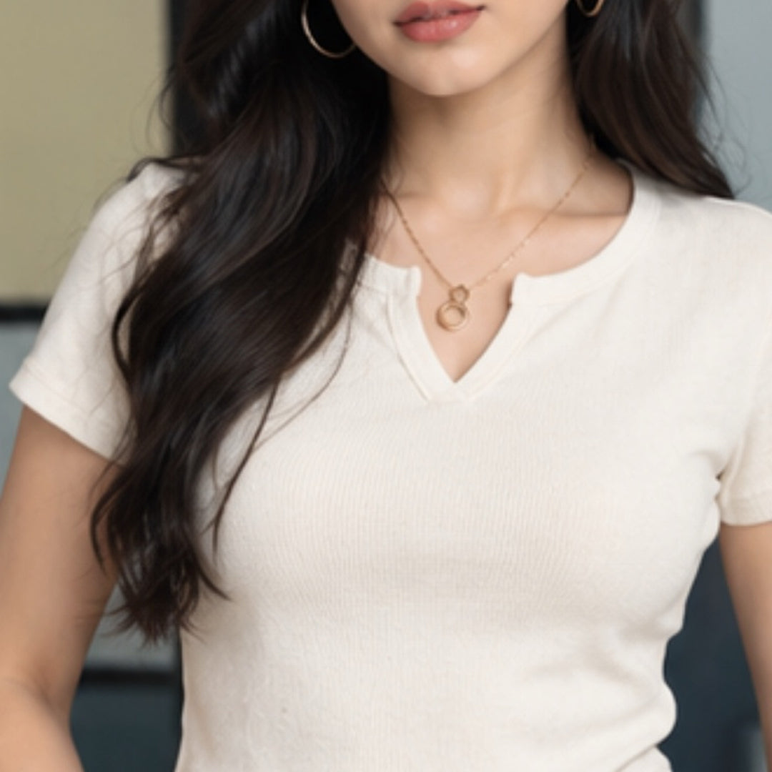 Ladies Premium Crop Tops V Neck.
