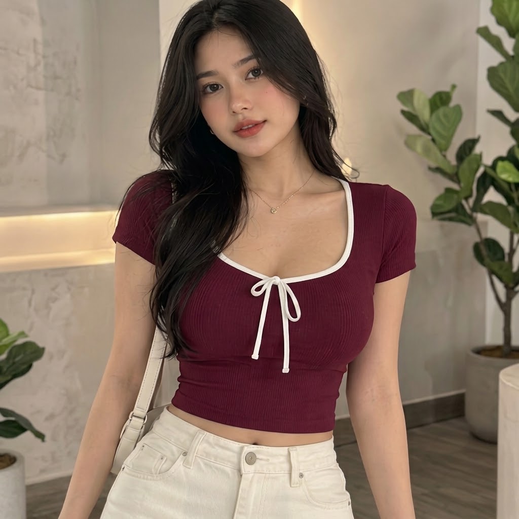 Sexy Ribbed Crop Top for Women